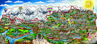 Charles Fazzino 3D Art Charles Fazzino 3D Art The Hills Are Alive...Austria (DX)